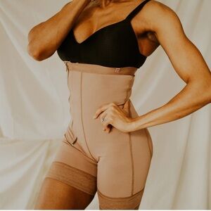 High-Waisted Tan Shapewear Shorts